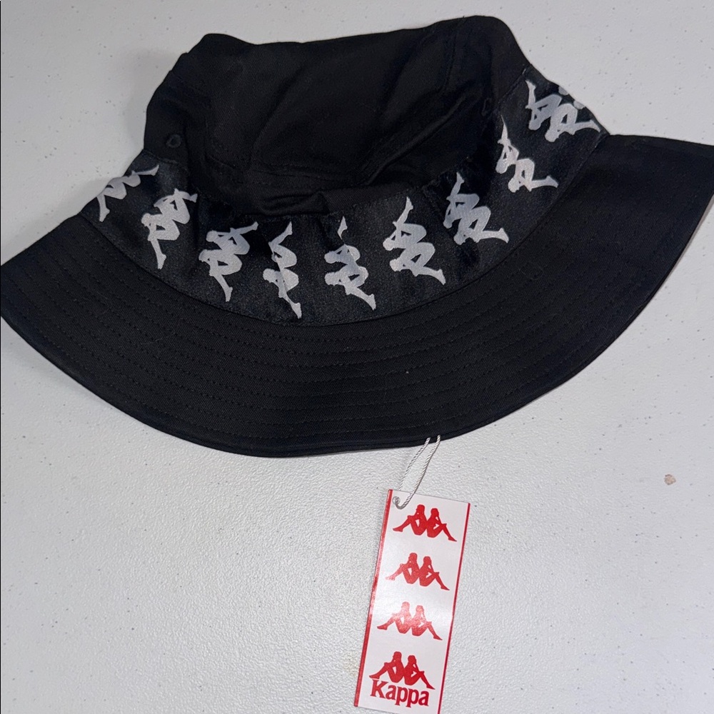 Kappa Black and White Logo Bucket Hat
